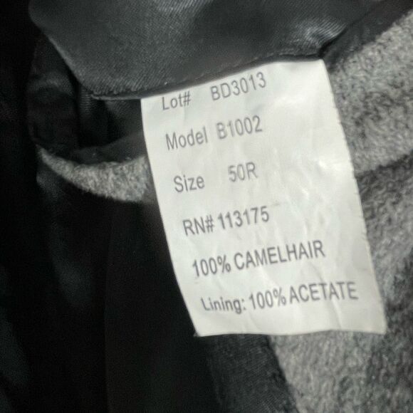 Bill Blass 100% Camel Hair Blazer Gray 50R - Picture 7 of 9